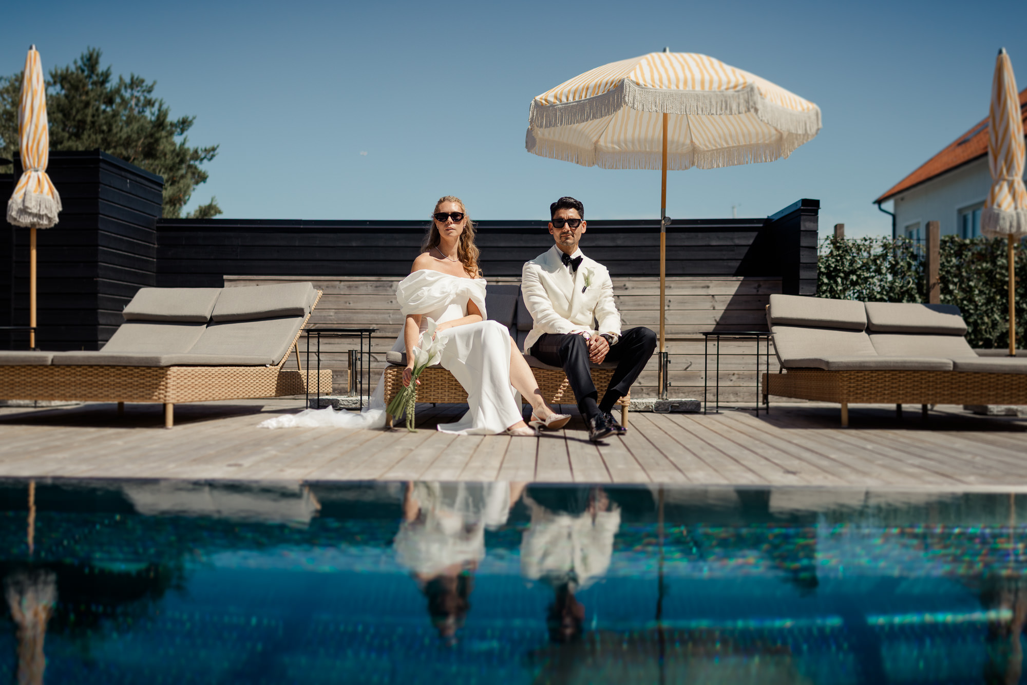 Bröllop på Höllvikens Vingård en solig sommardag i Skåne